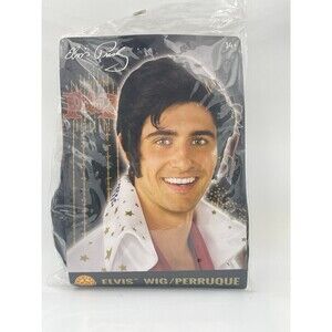 Rubies Men's Elvis Black Costume Wig for Themed Parties and Halloween 14+ Size